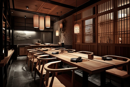 现代中式餐厅与禅宗元素图片