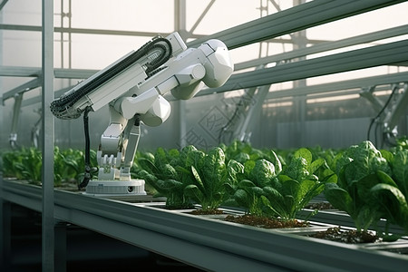 人工智能植基地采摘蔬菜种植基地高清图片素材