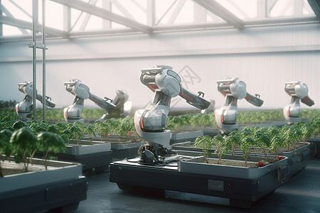 智能产业园人工智能培养植物插画