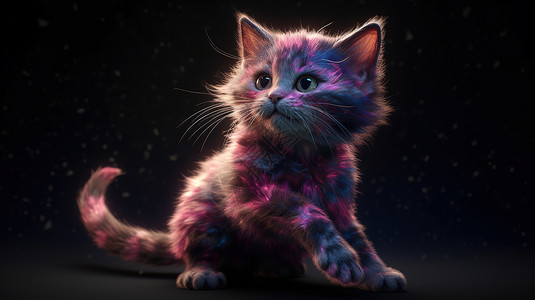 星空感好奇的小猫咪背景图片