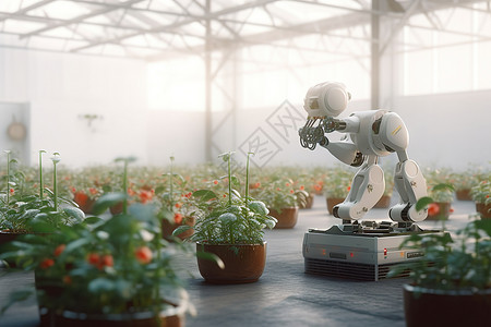 机器人检测蔬菜场景采摘高清图片素材