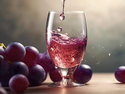 低落的葡萄饮品和葡萄背景图片