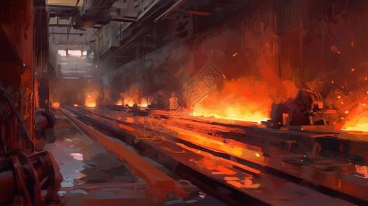 钢铁厂炼钢背景图片