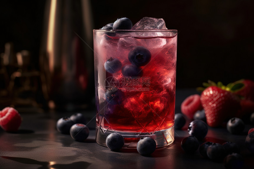 新鲜蓝莓饮料图片