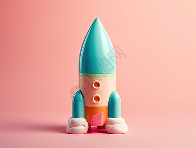 彩色的小火箭图片