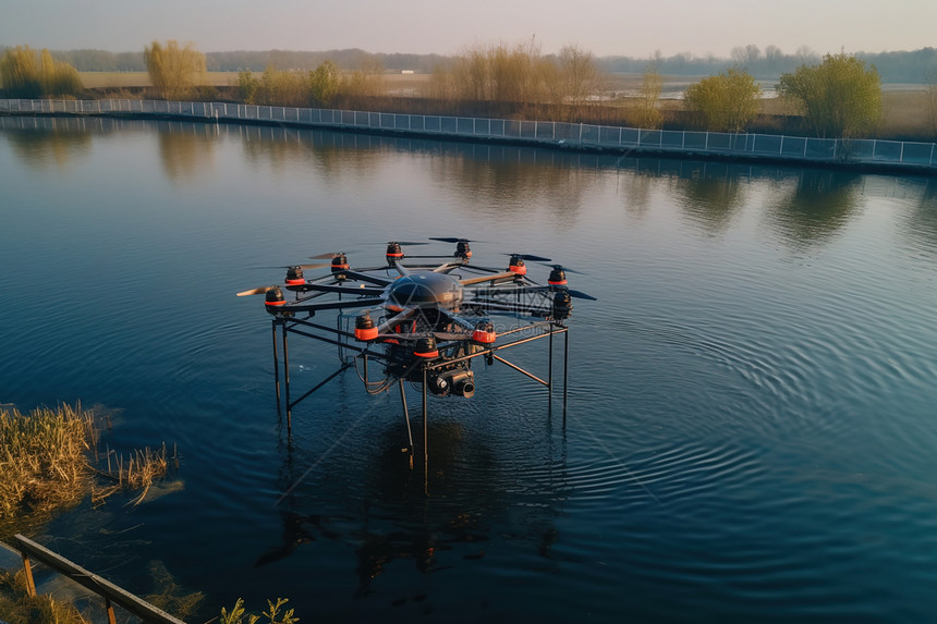 无人机检测渔场水质图片