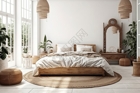 波西米亚风格的卧室背景图片