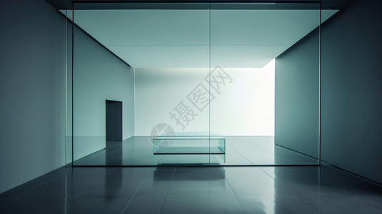 黑白墙透明玻璃隔断插画