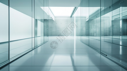 电梯装修透明玻璃装修插画
