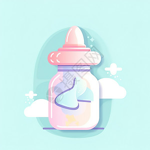 粉色婴儿奶瓶图标图片