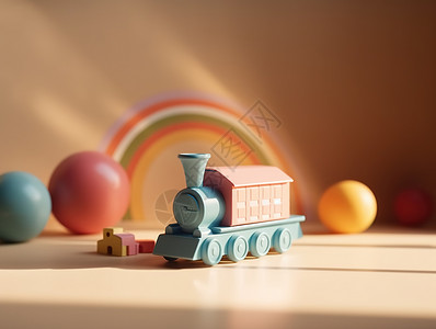 婴儿玩具小火车背景图片