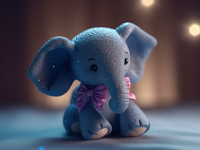 可爱蓝色小象高清图片