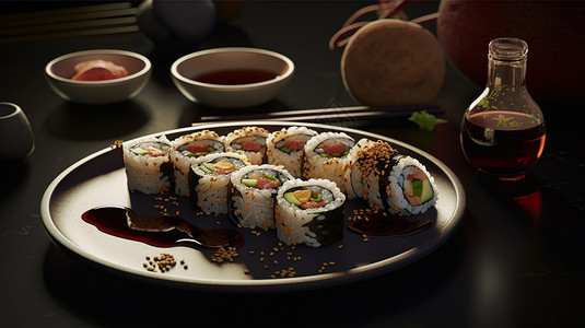寿司场景背景图片