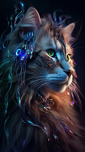 毛发发光的波斯猫背景图片