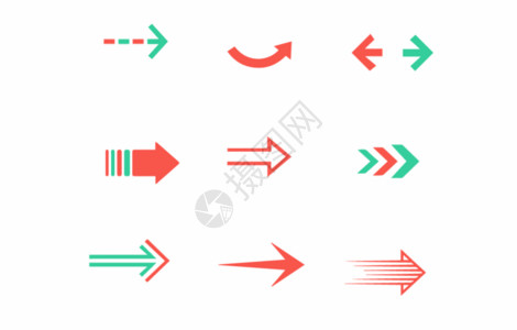 单箭头红绿色svg图标元素GIF高清图片