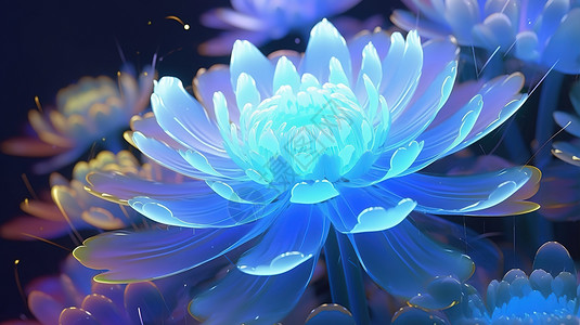 蓝色美丽花朵背景图片