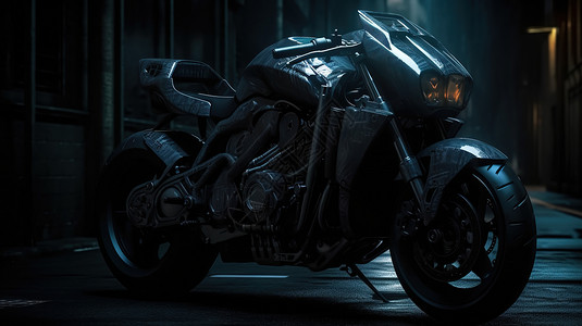 暗黑金属摩托车图片