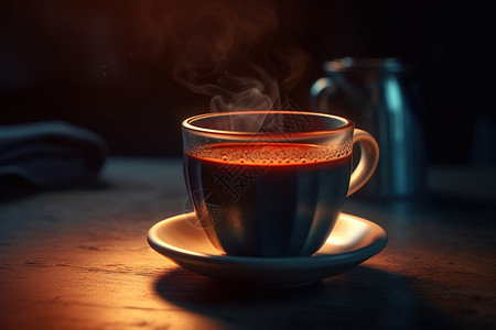 咖啡杯里的香醇咖啡背景图片