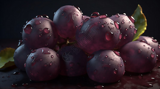 高清有水珠的葡萄背景图片