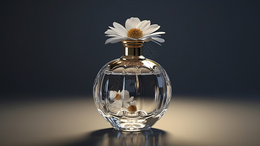 3D花卉香水产品模型背景图片