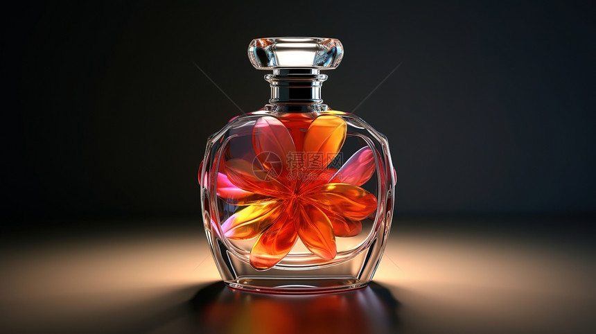 3D产品模型花卉香水玻璃瓶图片