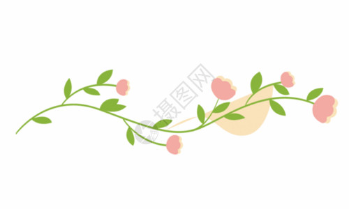 花草花卉边框设计去春游春天可爱分割线GIF高清图片