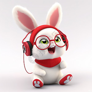 可爱的3D兔子背景图片