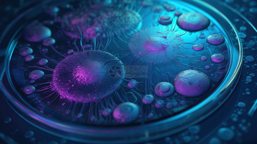 蓝色细菌图片