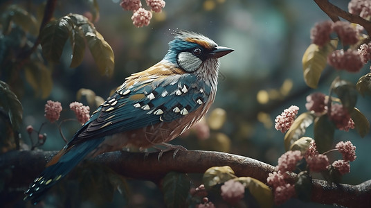 美丽的小鸟威廉莫里斯风格莫里斯高清图片