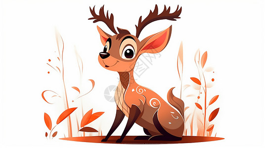 卡通麋鹿漫画动物鹿高清图片