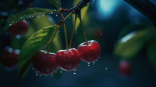 水果樱桃背景图片