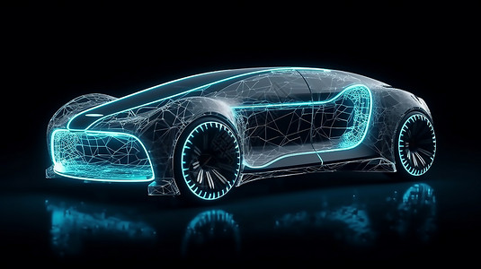 未来科技人工智能流线汽车背景图片