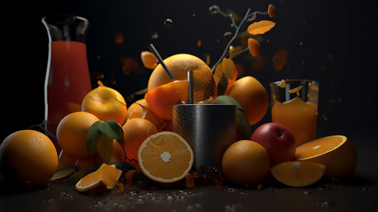 水果果汁背景图片