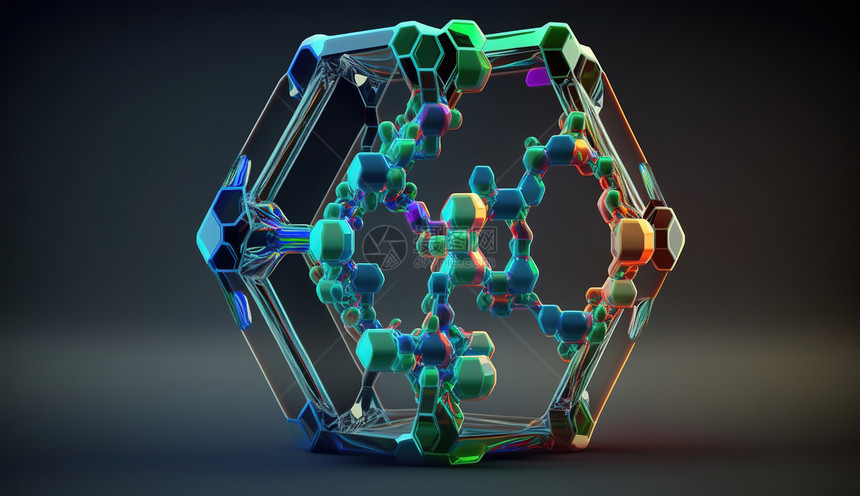 彩色分子结构图片