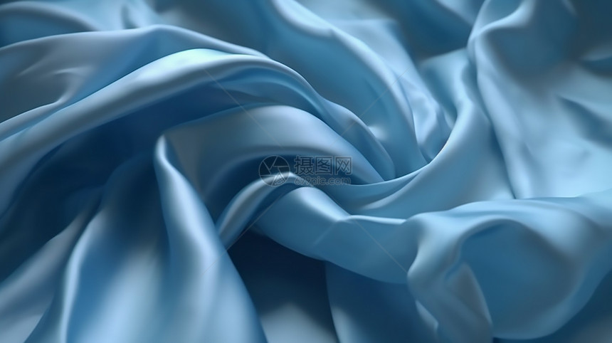 蓝色柔软丝绸图片
