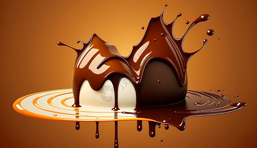 飞溅的奶油巧克力图片