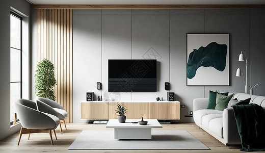 电视和电视柜现代主义客厅背景