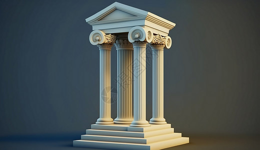 罗马白色神庙廊柱高清图片