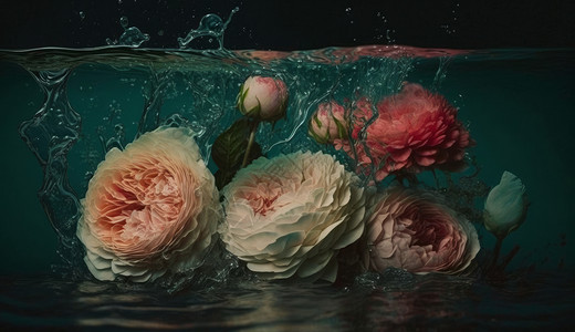 水中的花朵背景图片