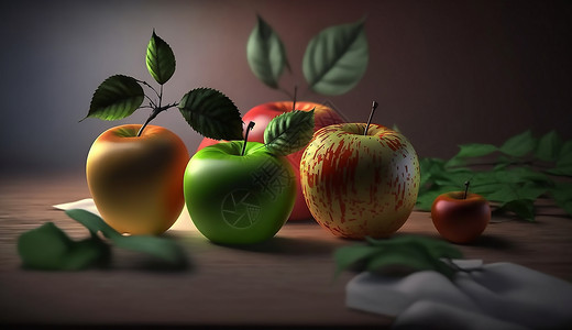 香甜新鲜的苹果背景图片