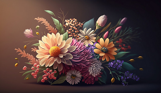五颜六色的鲜花花束图片