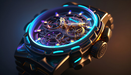 机械金属质感手表背景图片