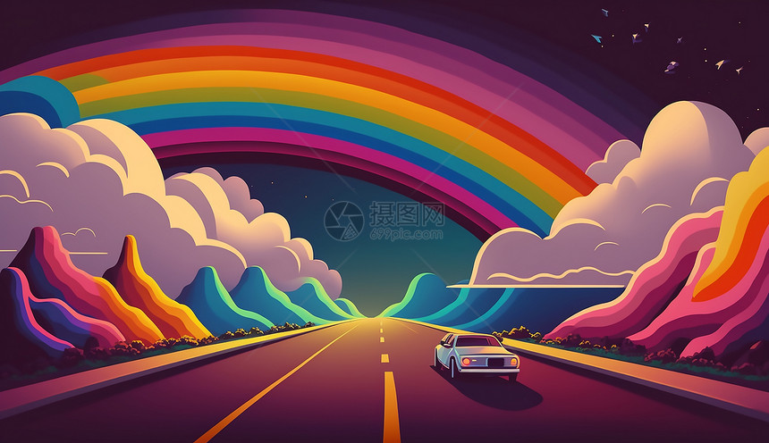 梦幻的彩虹大道图片