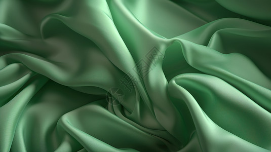 绿色丝绸彩带嫩绿色丝绸背景插画