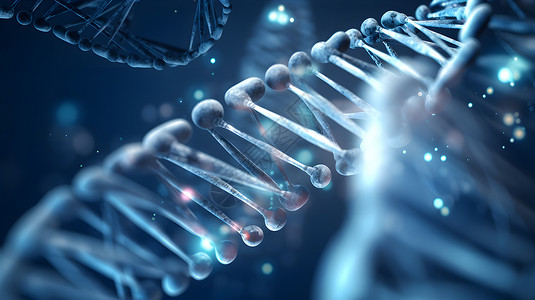 dna基因链条虚拟DNA螺旋结构插画