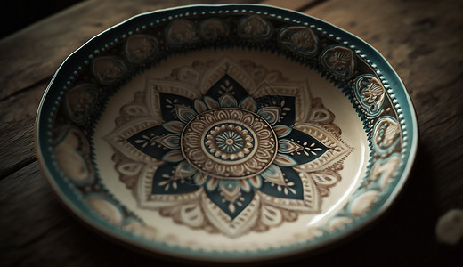精美的陶瓷盘子背景图片