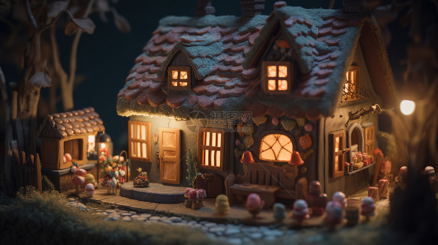 微型可爱的甜点房子图片
