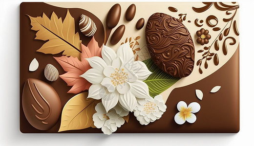 花朵造型巧克力背景图片