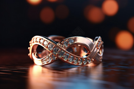 时尚珠宝戒指钻戒3D背景图片