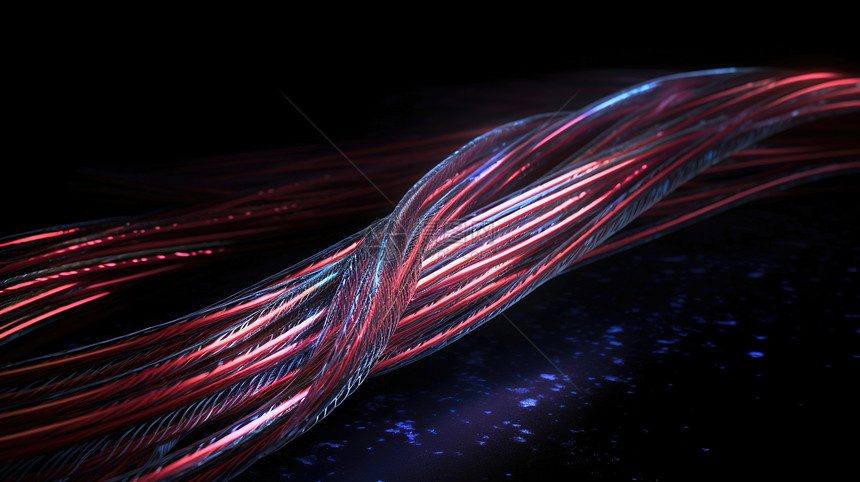 红色的光纤线缆图片